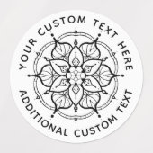Mandala Black and White label ラベル (デザイン1)