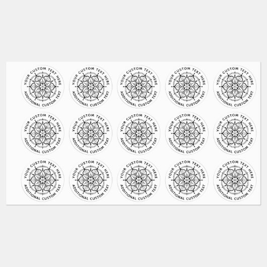 Mandala Black and White label ラベル (シート)