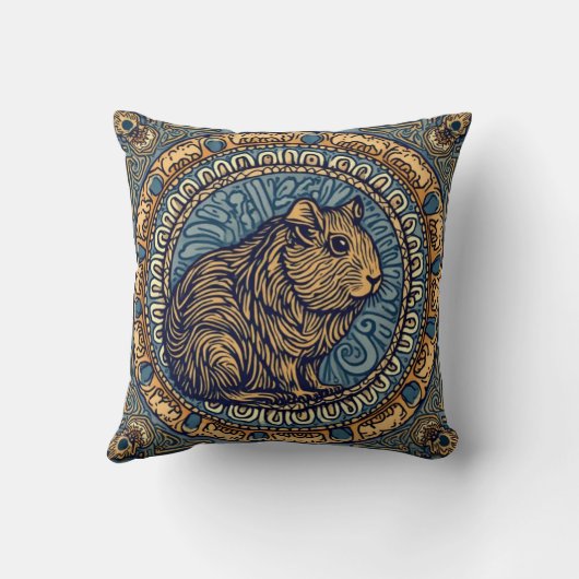 Mandala Bliss – Guinea Pig Boho TinyFur クッション (裏面)