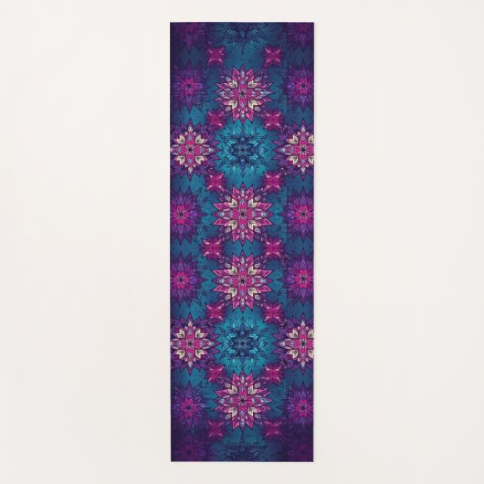 Mandala Bloom Yoga Mat – Vibrant Floral Pattern ヨガマット (正面)