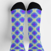 Mandala Blue Yellow Pink Pattern ソックス (上部)