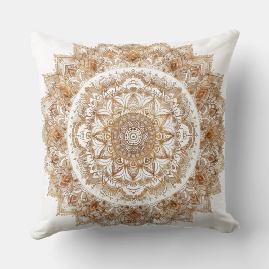 Mandala boho chic doré pour déco zen ✨ クッション (裏面)