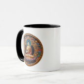 Mandala Bouddha Sacré, Méditation,  Art Bouddhiste マグカップ (正面左)