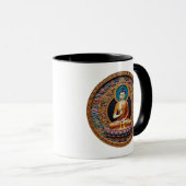 Mandala Bouddha Sacré, Méditation, Art Bouddhiste マグカップ (正面右)
