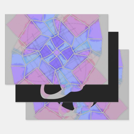 Mandala Bright Chalk Sketch ラッピングペーパーシート (セット)