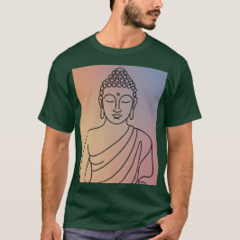 Mandala Buddha T-Shirt: Serene Line Art Zen Spirit Tシャツ