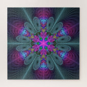 Mandala Colorful Spiritual Fractal Art With Pink ジグソーパズル (横)