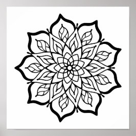 Mandala Coloring Poster – Sacred Geometry Wall Art ポスター