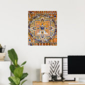 Mandala Cosmic Diagram for Meditation ポスター (ホームオフィス)