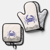 Mandala Crab 鍋つかみ&鍋敷きセット (正面/裏面)