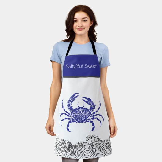Mandala Crab Apron エプロン (着用した状態)