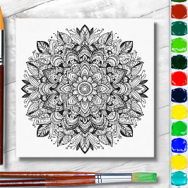 Mandala Cronicles ser.1 #01C色可能/絵を描オーバー キャンバスプリント