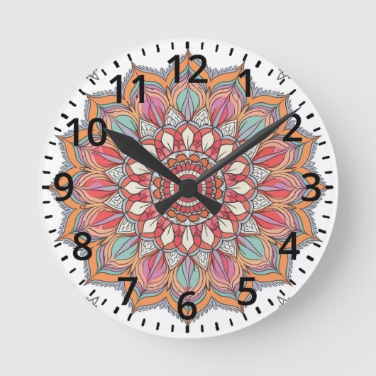 Mandala da Harmonia (Calmante e Tranquilizante) ラウンド壁時計 (正面)