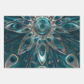 Mandala de plumes de paon ornées ラッピングペーパーシート (正面2)