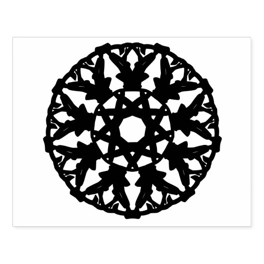 Mandala- dekoratives Muster in Rund ラバースタンプ (インプリント)