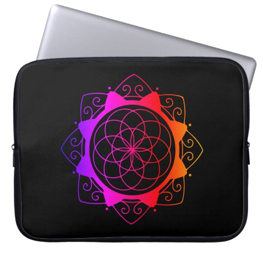 Mandala Design Laptop Case ラップトップスリーブ (正面)