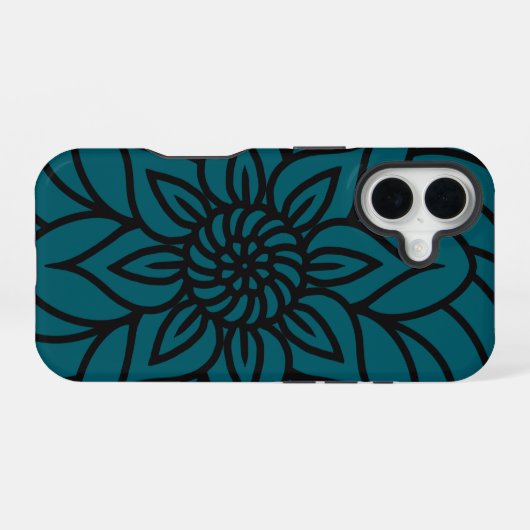 Mandala Design Phone Case iPhone 16ケース (裏面横)