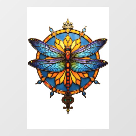 Mandala Dragonfly Luminous Sacred Geometry Spiritu ウィンドウサイン (シート)