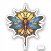 Mandala Dragonfly Luminous Sacred Geometry Spiritu シール (正面)
