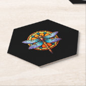 Mandala Dragonfly Luminous Sacred Geometry Spiritu ペーパーコースター (アングル)