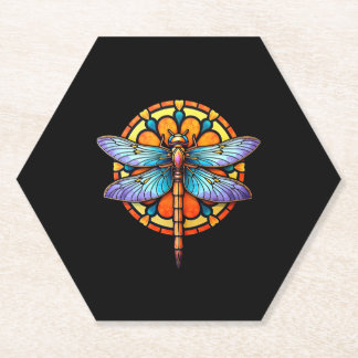 Mandala Dragonfly Luminous Sacred Geometry Spiritu ペーパーコースター