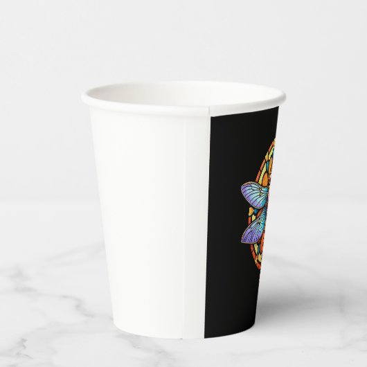 Mandala Dragonfly Luminous Sacred Geometry Spiritu 紙コップ (右)