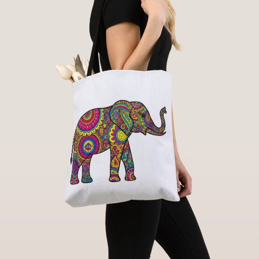Mandala Elephant Tote Bag  トートバッグ (クローズアップ)