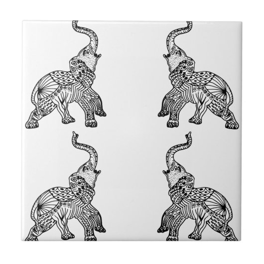 Mandala Elephants タイル (正面)