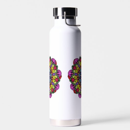 Mandala floral water bottle ウォーターボトル (左面)