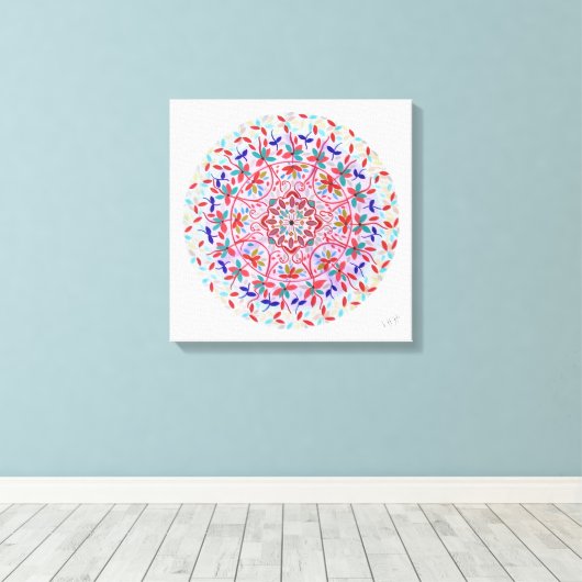 Mandala Floris キャンバスプリント (インサイチュ (ウッドフロア))