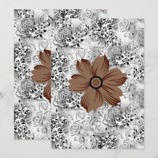 Mandala Flower Art | Earthy Floral Design 招待状 (正面/裏面)