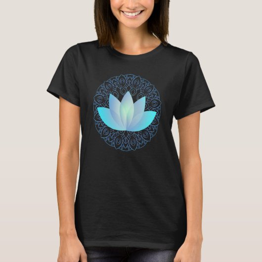 Mandala Flower Yoga Spiritual Geometry Graphic Tシャツ (正面)