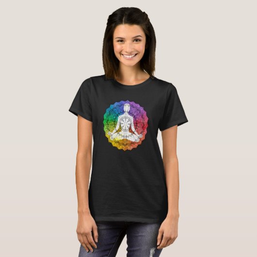 Mandala Geometry Spiritual Graphic Tシャツ (正面フル)