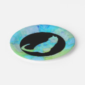 Mandala Green Chalk Sketch ペーパープレート (アングル)