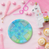 Mandala Green Chalk Sketch ペーパープレート (パーティー)