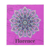 Mandala. Grunge style with personalized name. ノートパッド (正面)