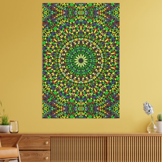 Mandala Harmony – Premium Wrapped Canvas Elegance キャンバスプリント (インサイチュ (リビング))