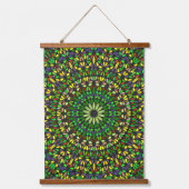 Mandala Harmony Wall Tapestry Wood-Topped  吊り下げ型タペストリー (正面)