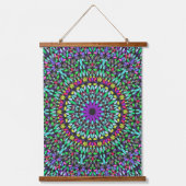Mandala Harmony Wall Tapestry Wood-Topped  吊り下げ型タペストリー (正面2)