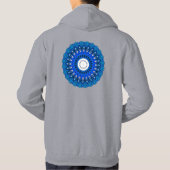 Mandala in Blueフード付きスウェットシャツSweatshirtまたはTシャツ パーカ (裏面)