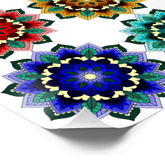 Mandala in various colours ポスター (コーナー)