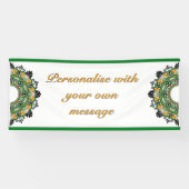 Mandala in yellow & green 横断幕 (横)