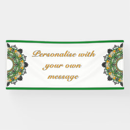 Mandala in yellow & green 横断幕