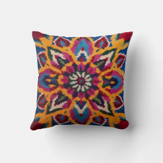 Mandala Kilim Lumbar Pillows: Bohoに最適 クッション (裏面)