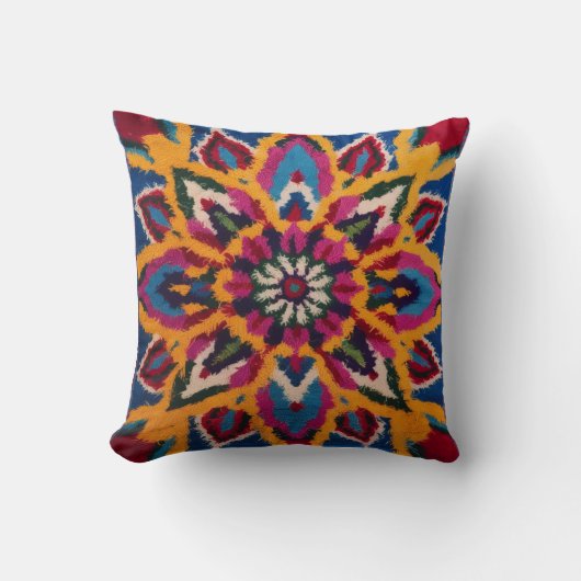 Mandala Kilim Lumbar Pillows: Bohoに最適 クッション (正面)