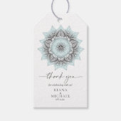 Mandala Lace 結婚's Thank You Lt. Blue ID968 ギフトタグ (正面)