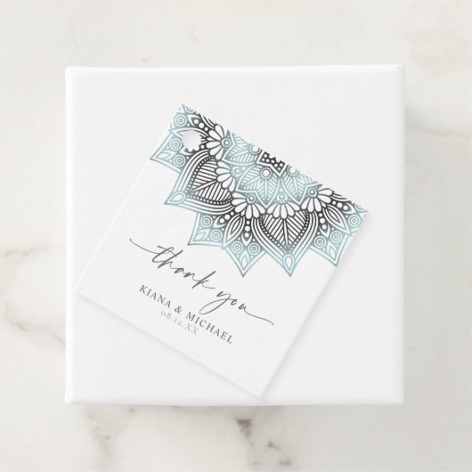 Mandala Lace 結婚's Thank You Lt. Blue ID968 フェイバータグ (インサイチュ)