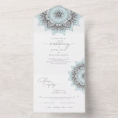 Mandala Lace Rev結婚's Lt. Blue ID968 オールインワン招待状 (内側)