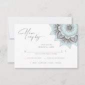 Mandala Lace Rev結婚's Lt. Blue ID968 出欠カード (正面)