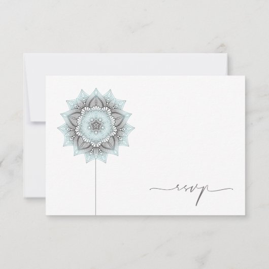 Mandala Lace Rev結婚's Lt. Blue ID968 出欠カード (裏面)